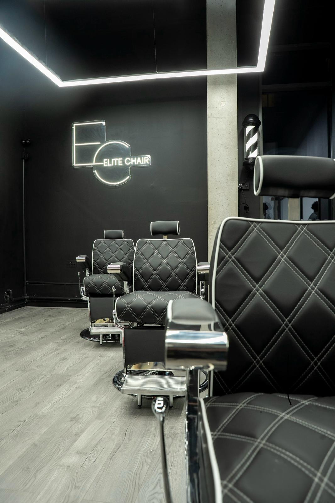 Premium barber chairs at Elite Chair Barber in Canning Town