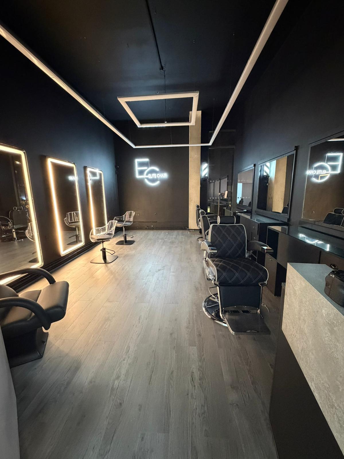 Premium Elite Chair Barber studio interior in Canning Town East London