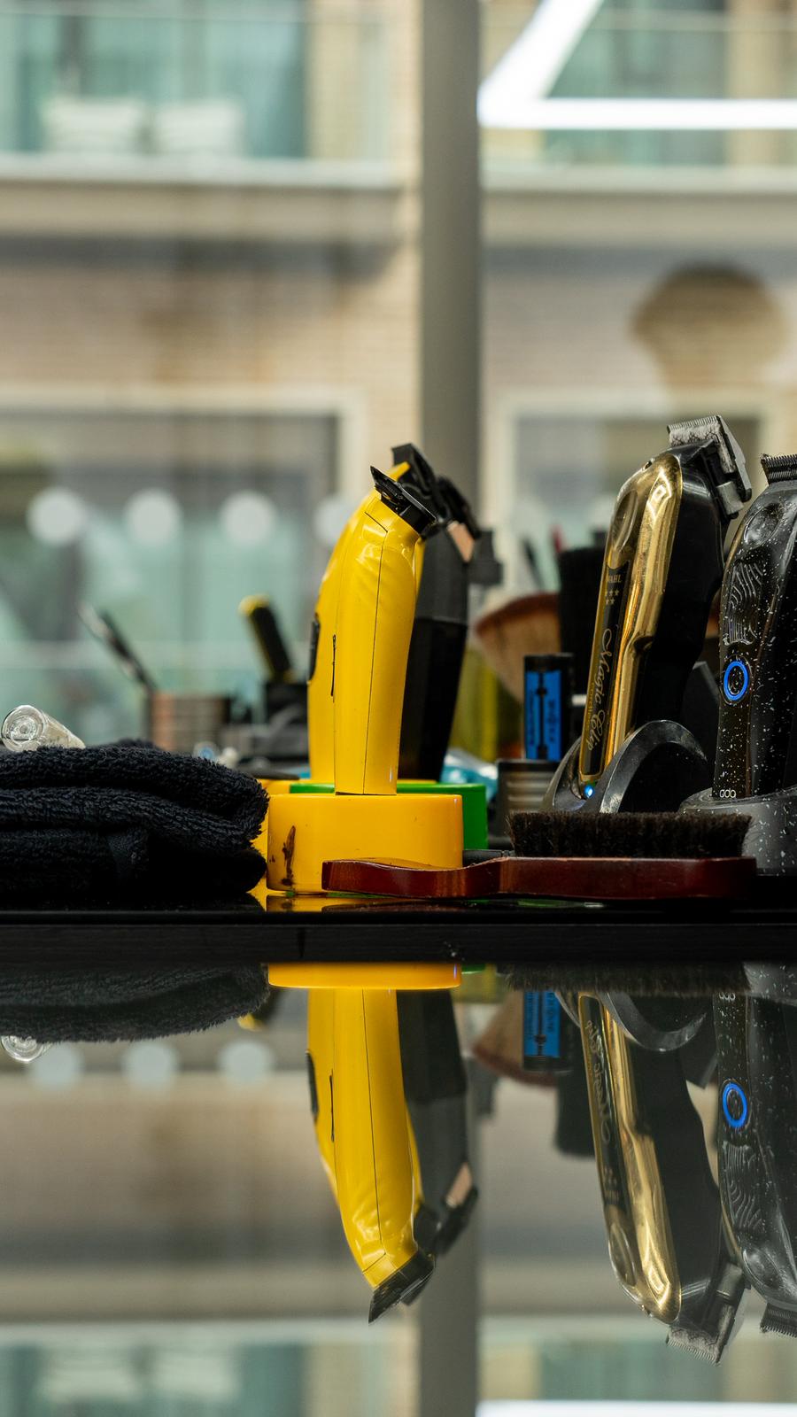 Professional barber clippers and tools at Elite Chair Barber Canning Town